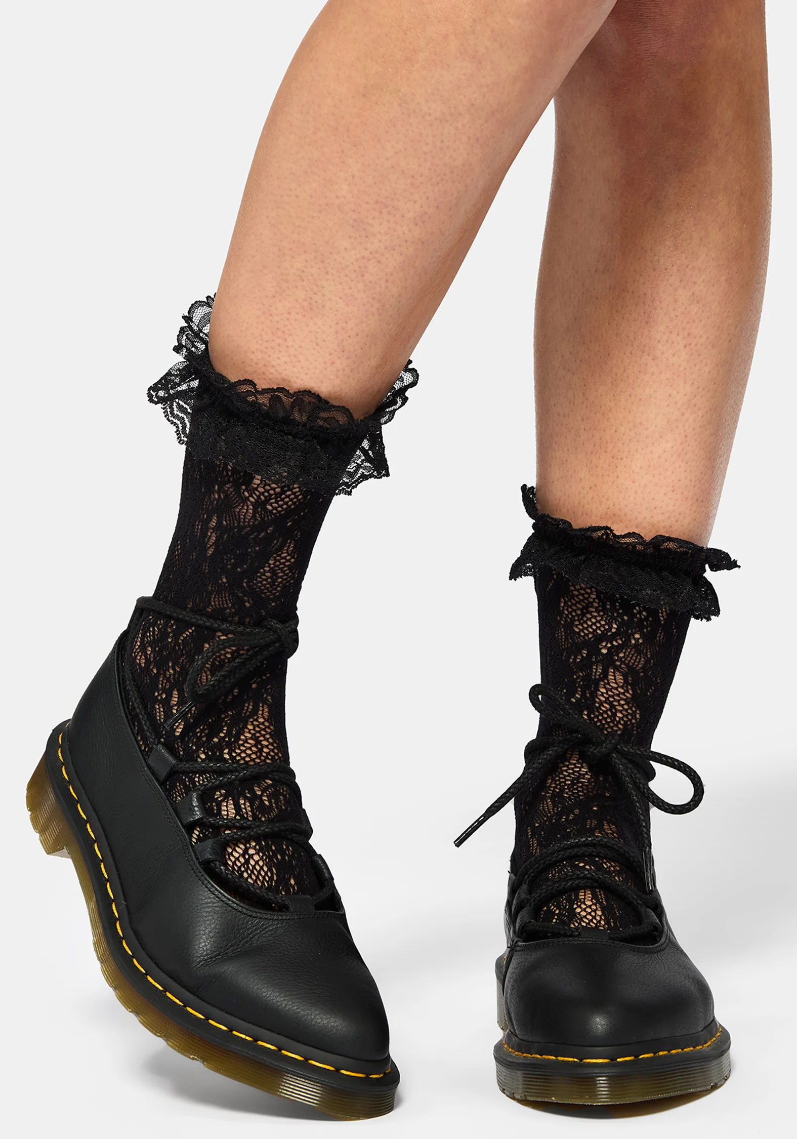 Wispin Lace Frill Socks - Black - Image 3