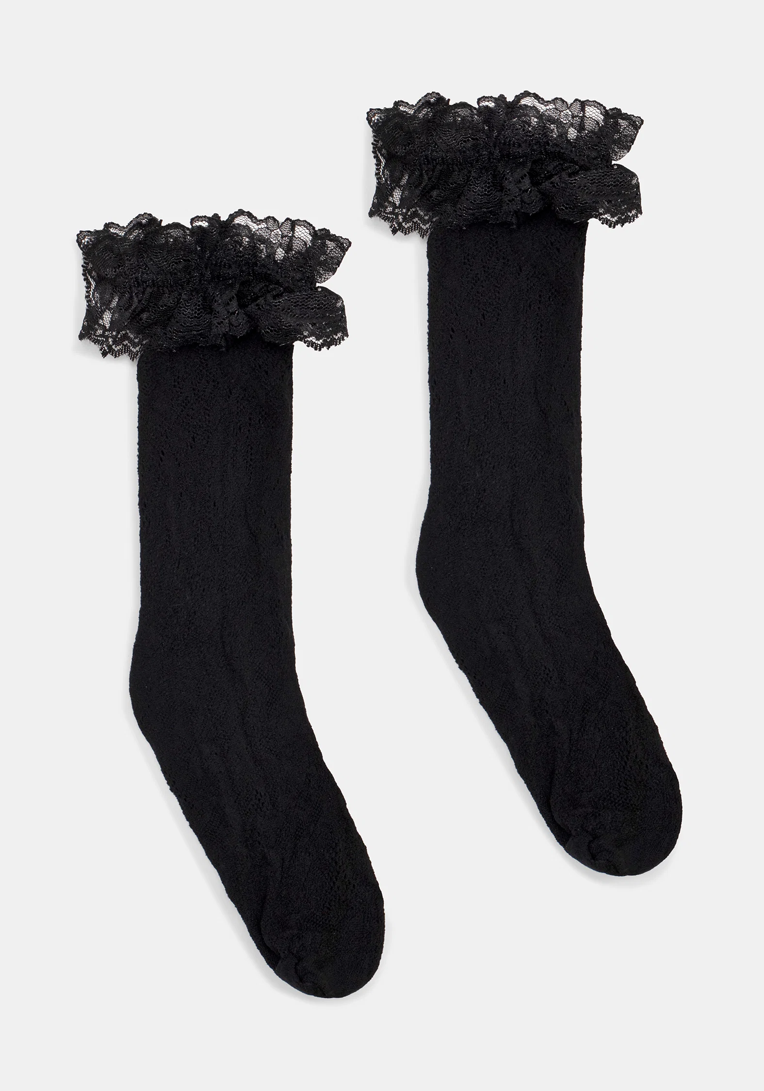 Wispin Lace Frill Socks - Black - Image 4