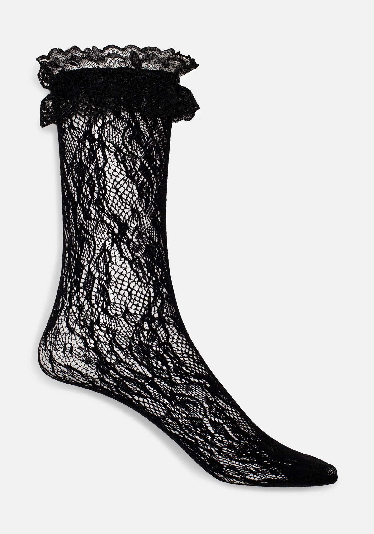 Wispin Lace Frill Socks - Black - Image 7