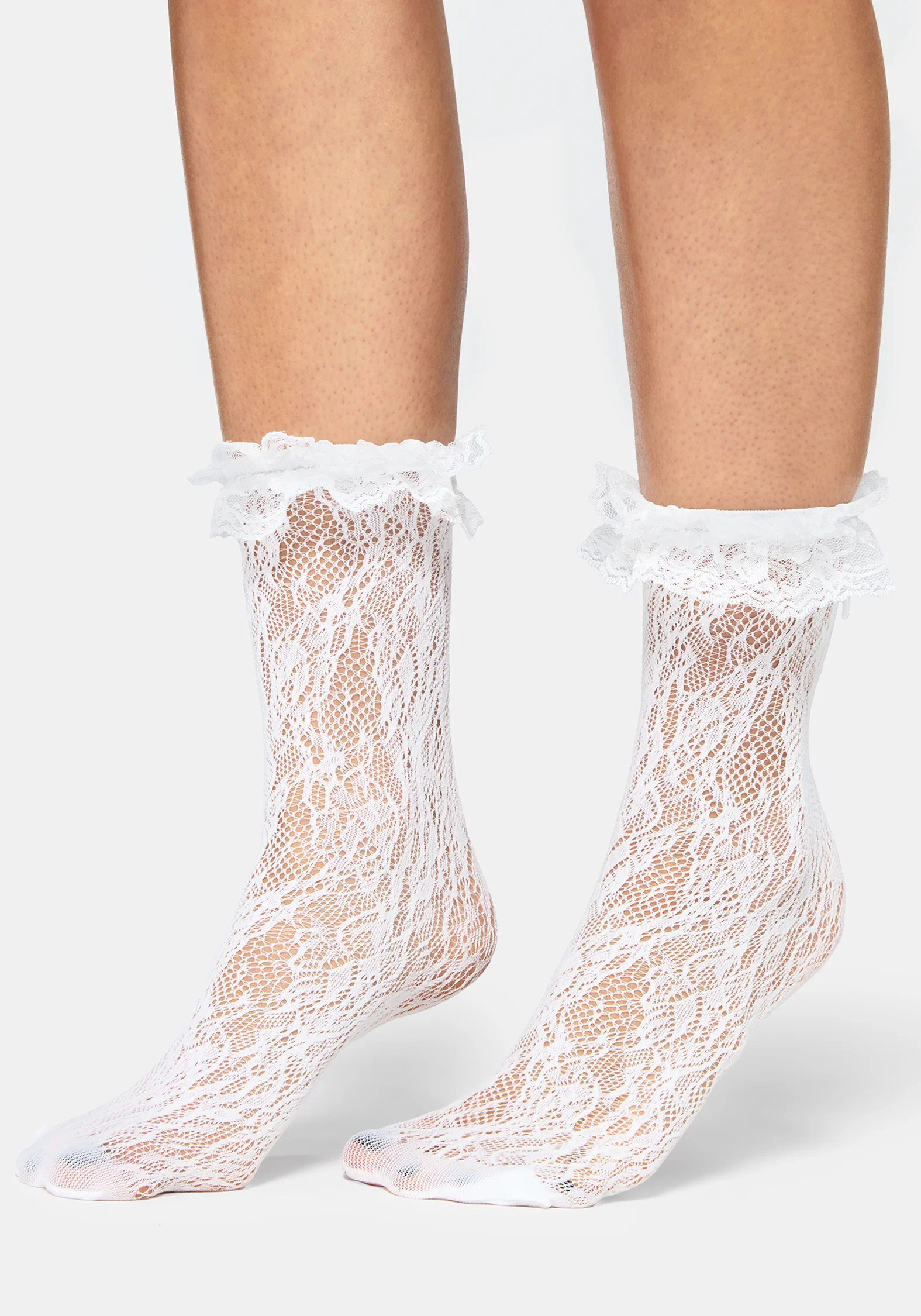 Wispin Lace Frill Socks - White - Image 5