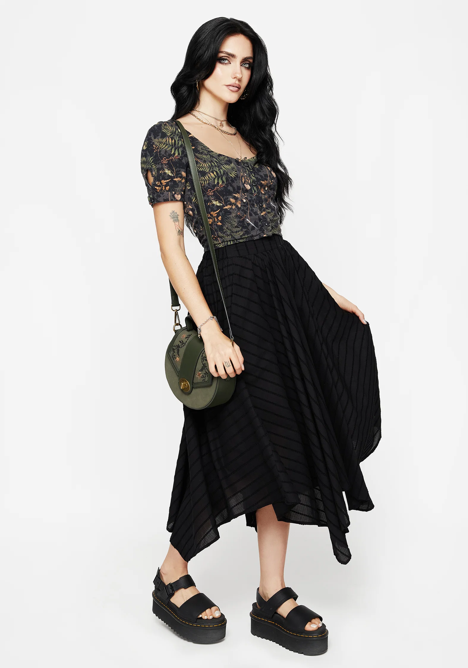 Wither Fern Print Button Up Top - Image 4