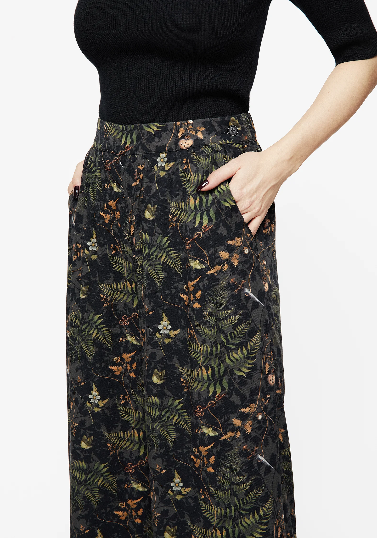 Wither Fern Print Wide Leg Trousers - Image 2