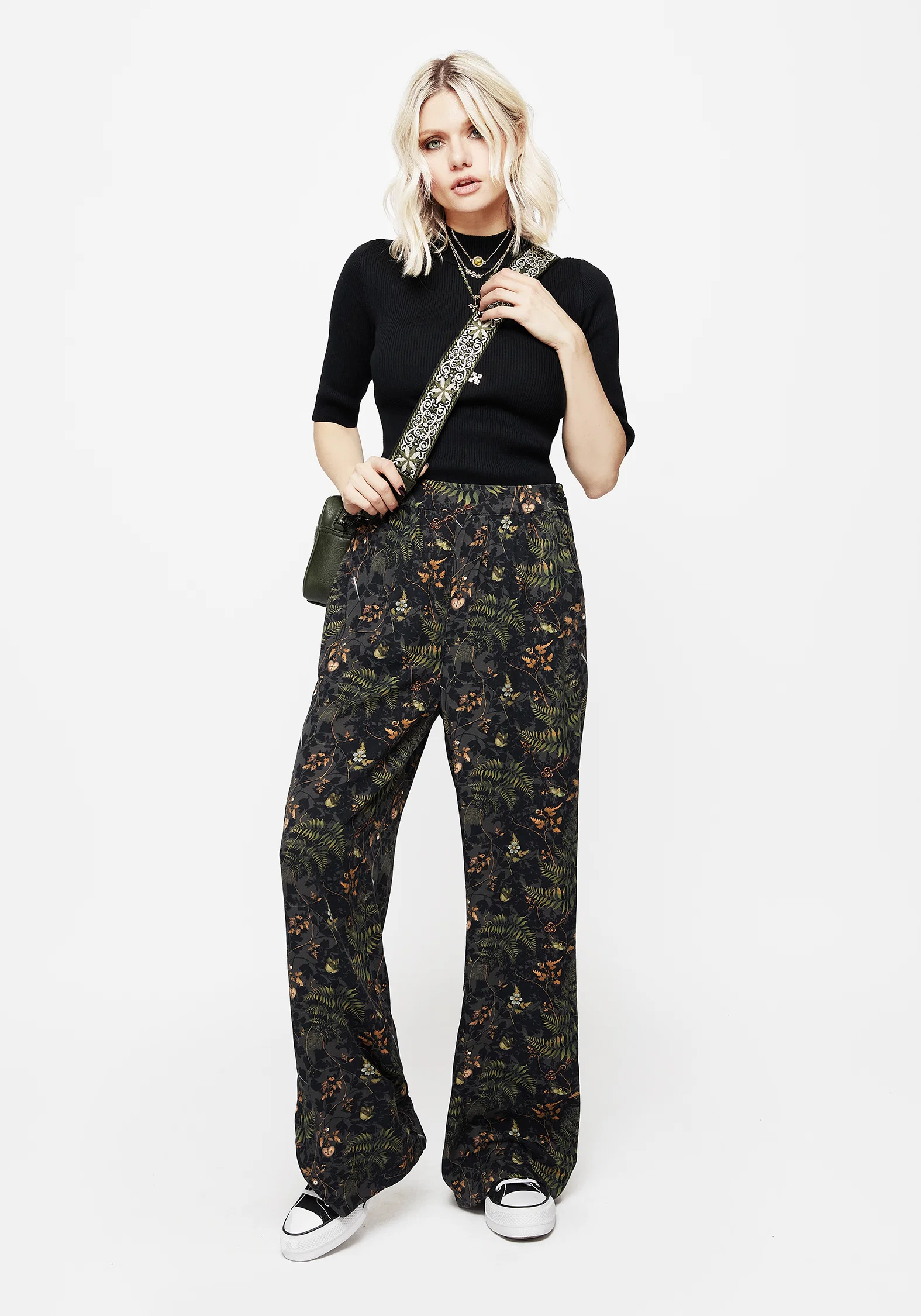 Wither Fern Print Wide Leg Trousers - Image 4