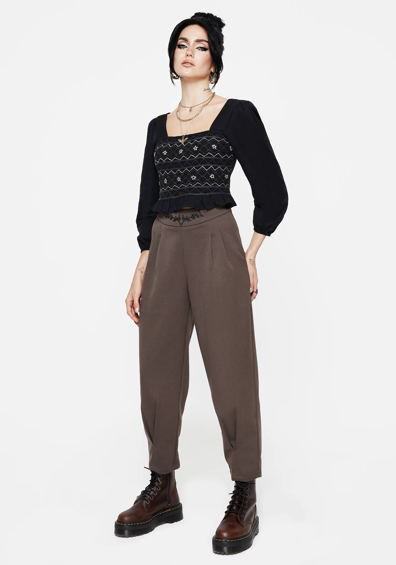 Woodruff Embroidered Balloon Leg Trouser - Image 8