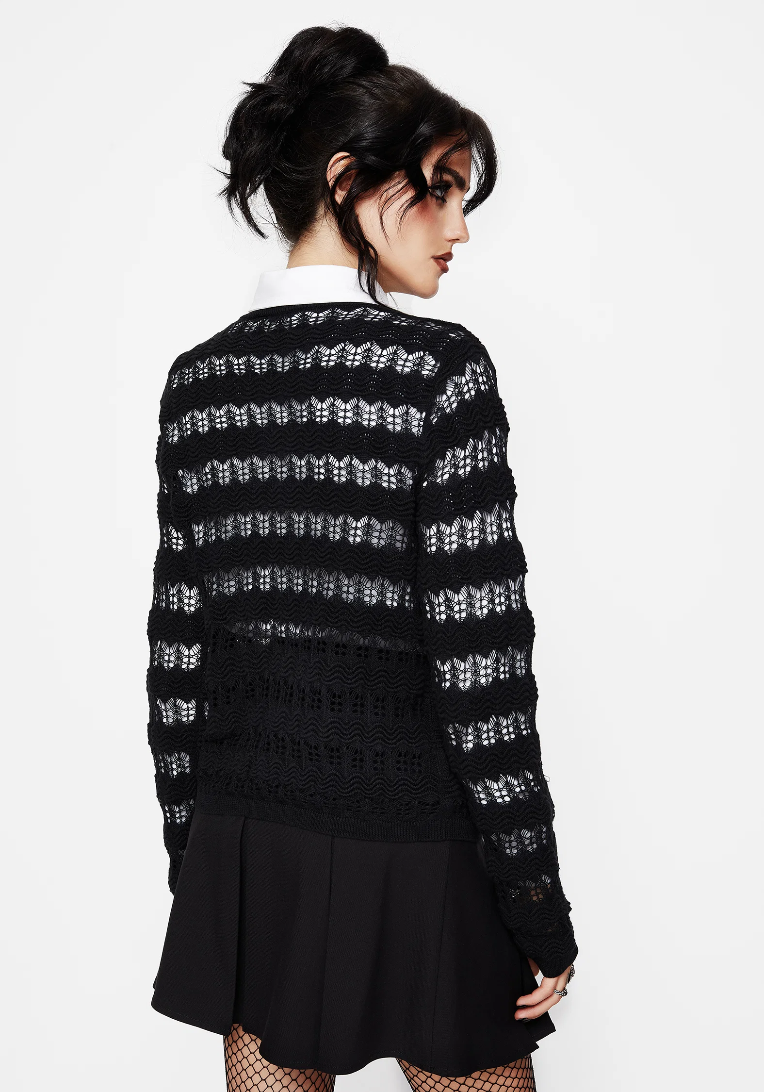 Wyn Cotton ZigZag Knit Long Sleeve Jumper - Image 3