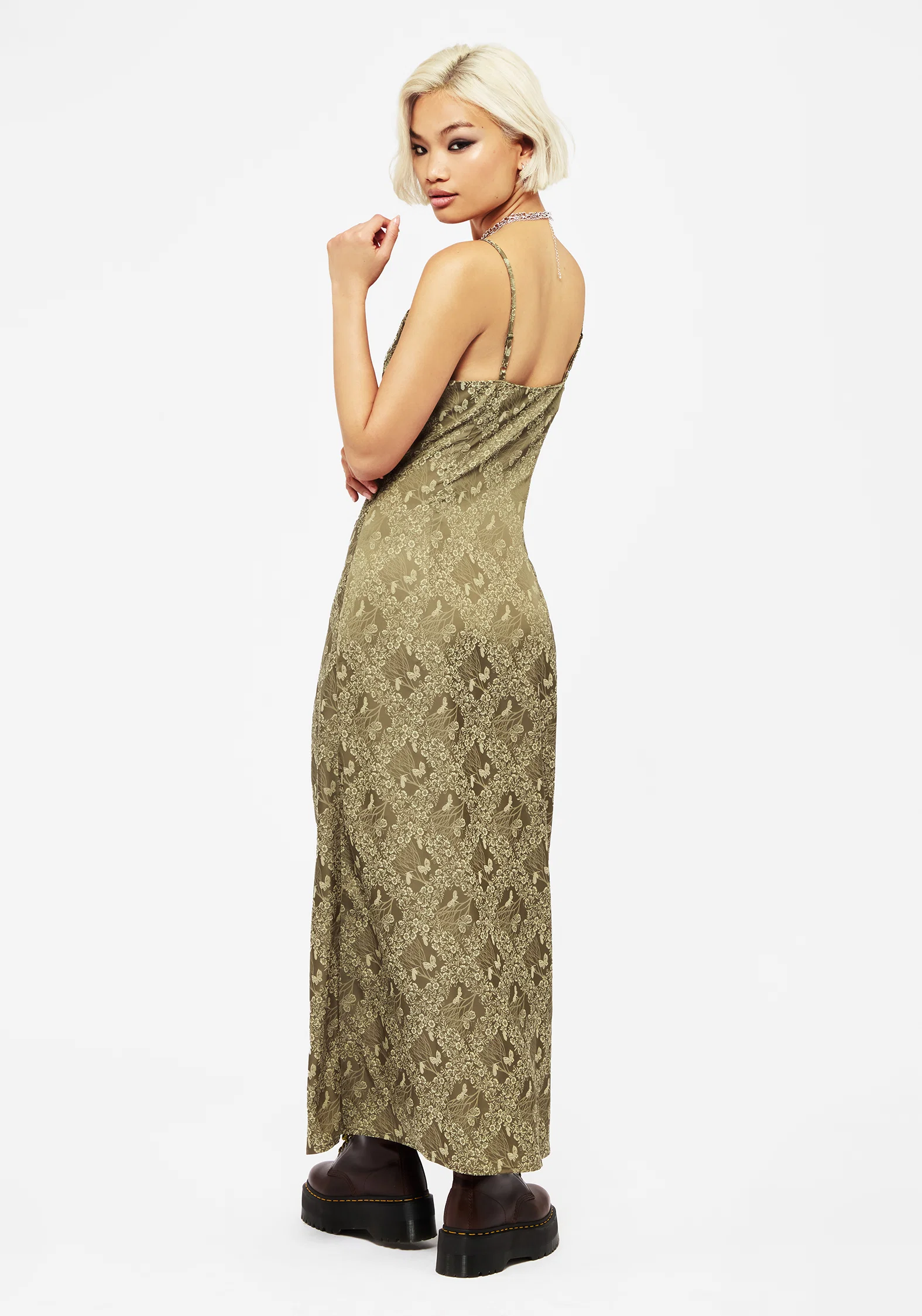 Yara Floral Print Button Up Maxi Slip Dress - Image 3