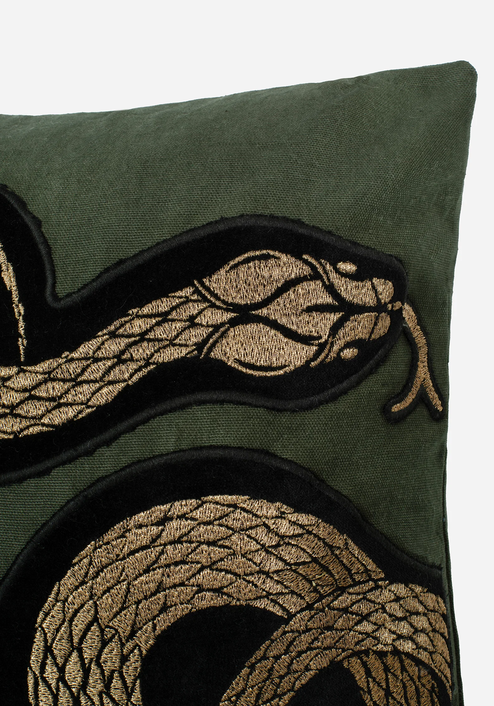 Zarina Snake Embroidered Velour Throw Cushion - Image 3
