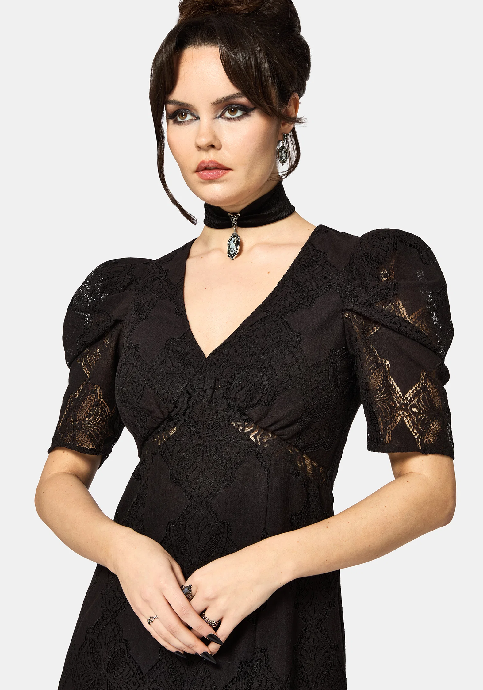 Zephyr Crossed Lace Midaxi Dress - Image 2