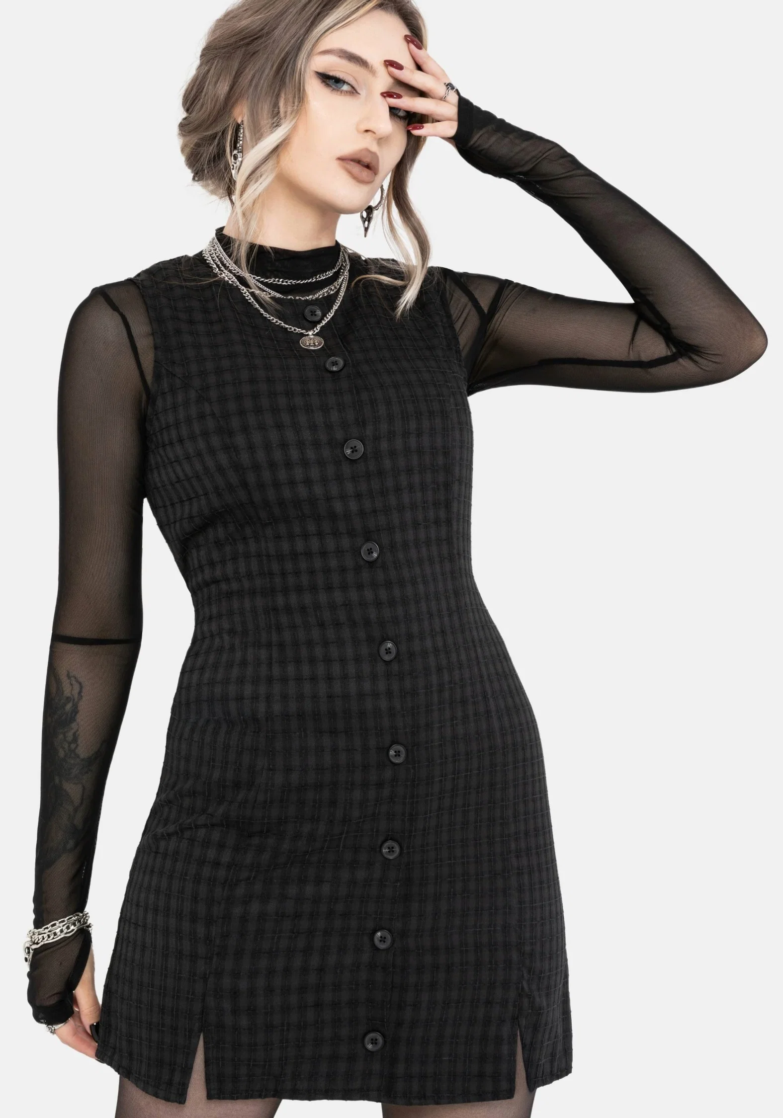 Ziggy Check Button Up Mini Dress - Image 4