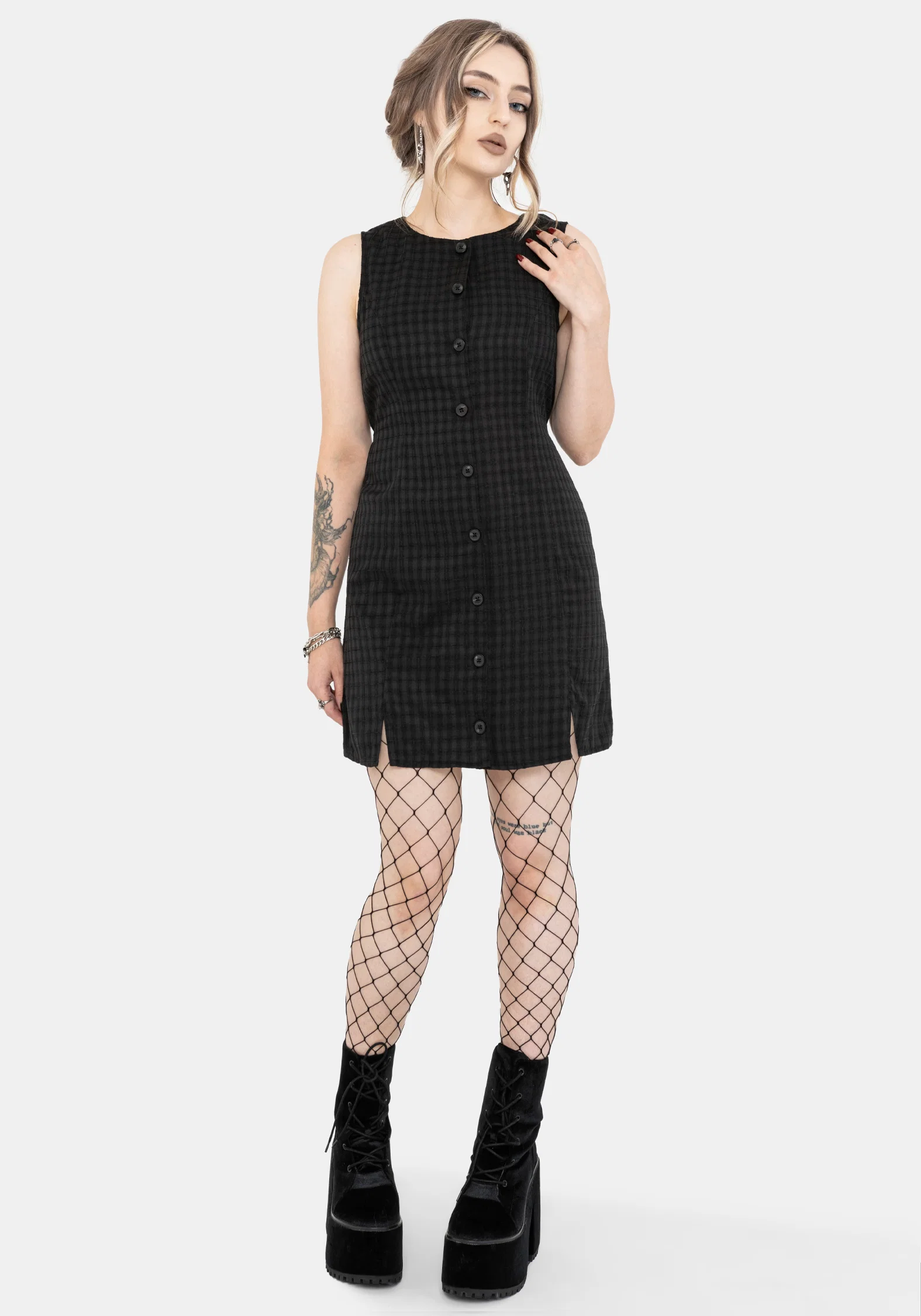 Ziggy Check Button Up Mini Dress - Image 5