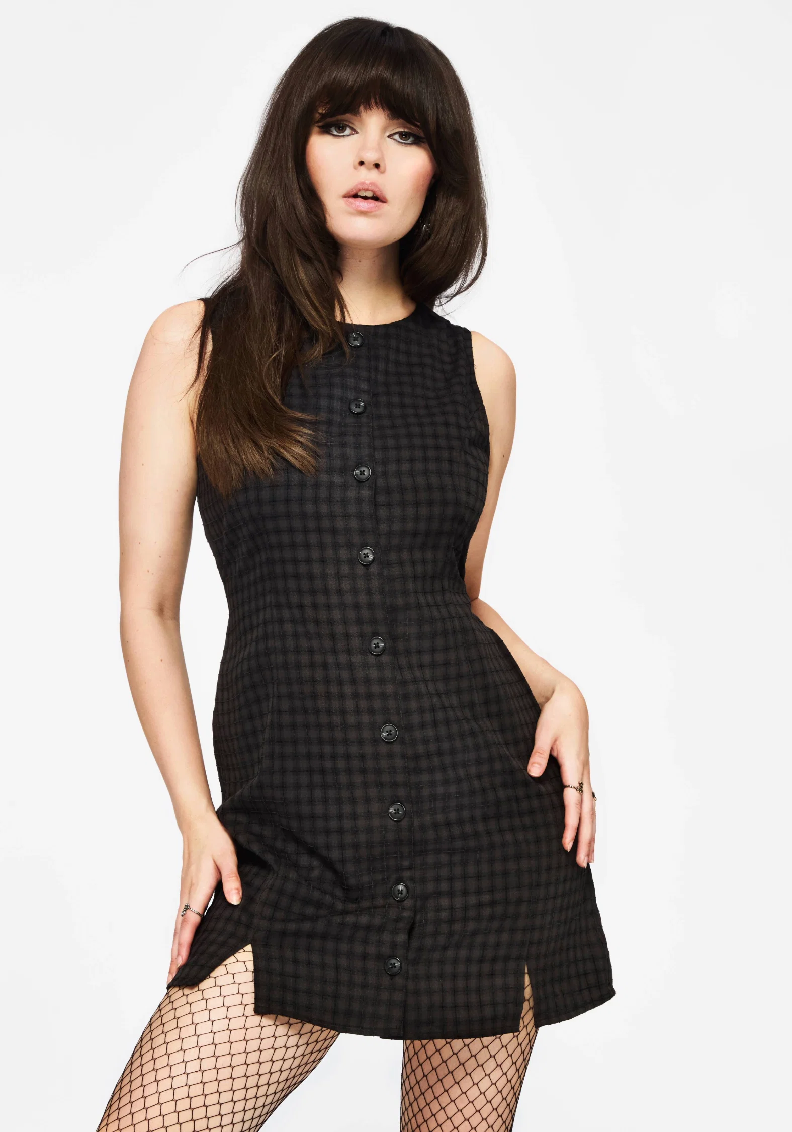 Ziggy Check Button Up Mini Dress - Image 7