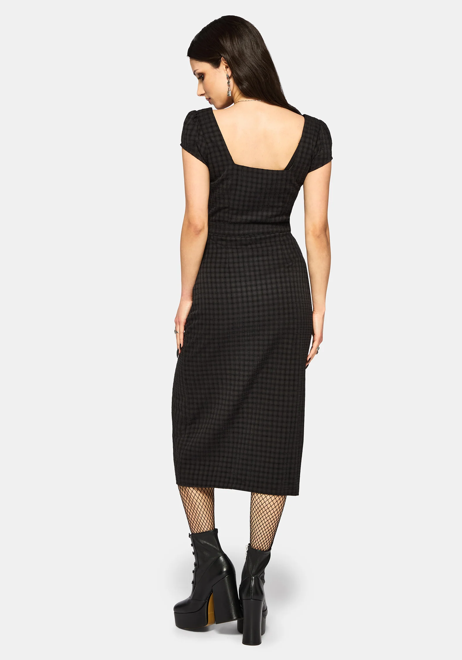 Ziggy Check Cut Out Midaxi Dress - Image 3