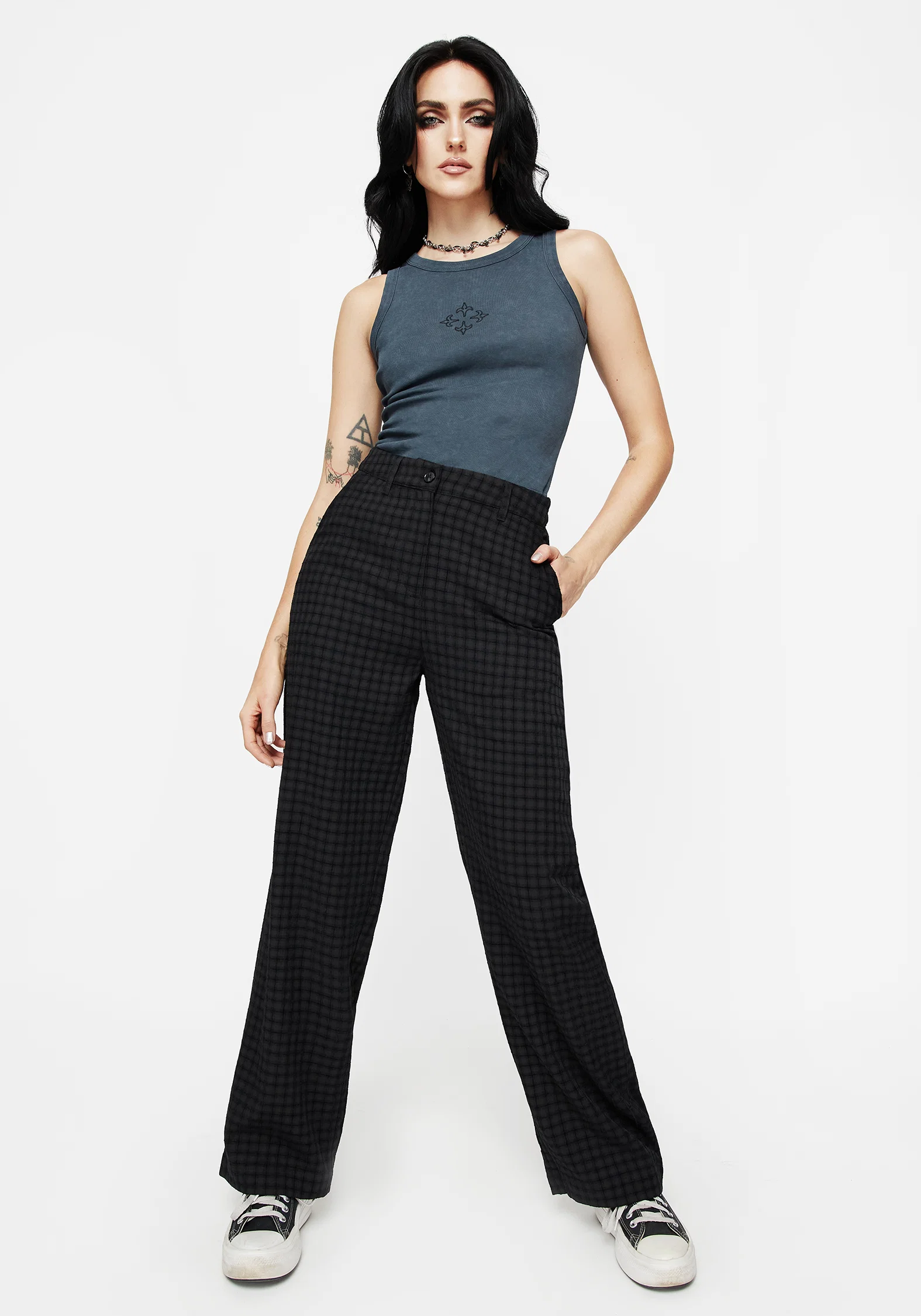 Ziggy Check Straight Leg Trousers - Image 6