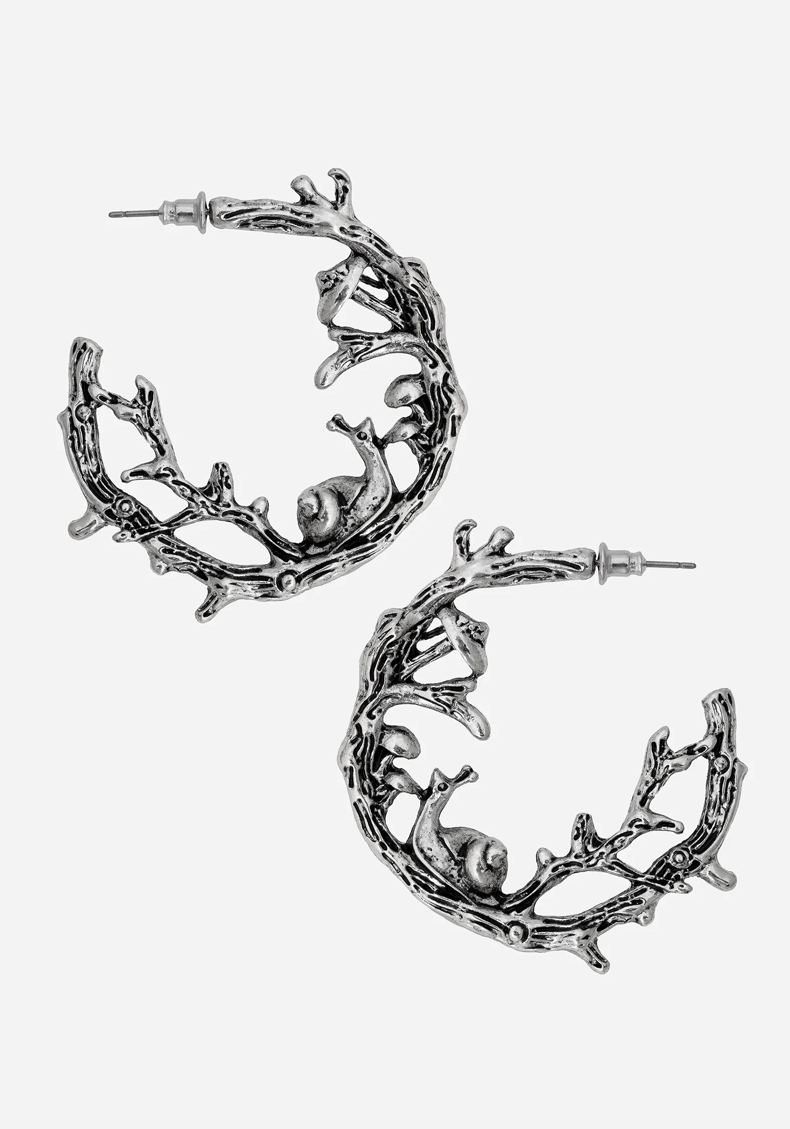 Zinnia Hoop Earrings - Silver - Image 2