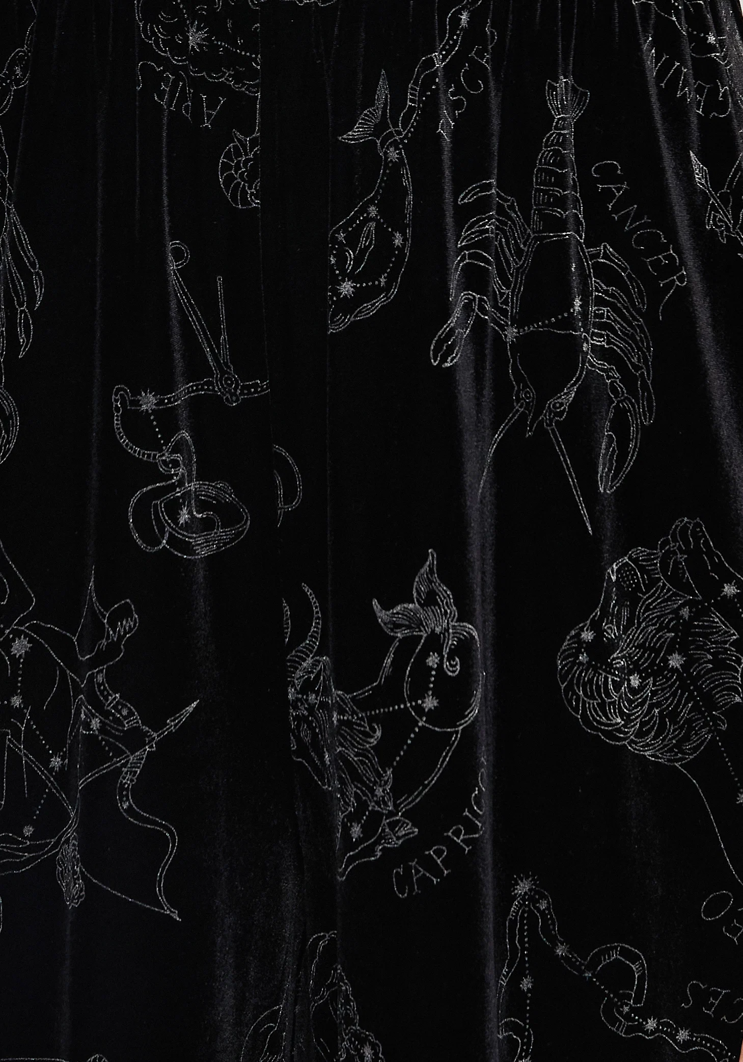 Zodiac Foil Print Button Front Velour Jumpsuit - Image 4