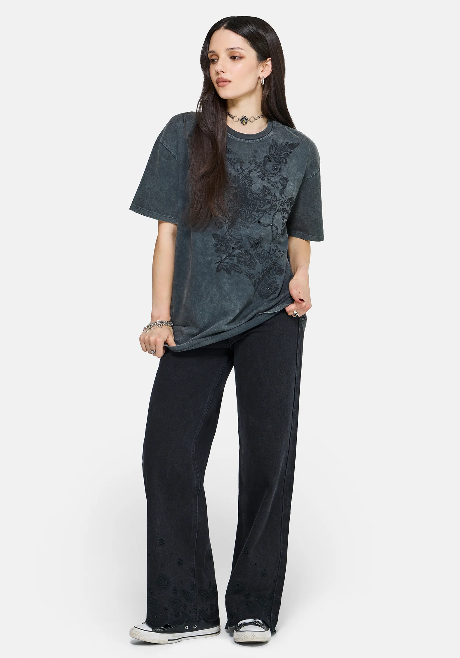 Zora Stud Oversized Short Sleeve T-Shirt - Image 6