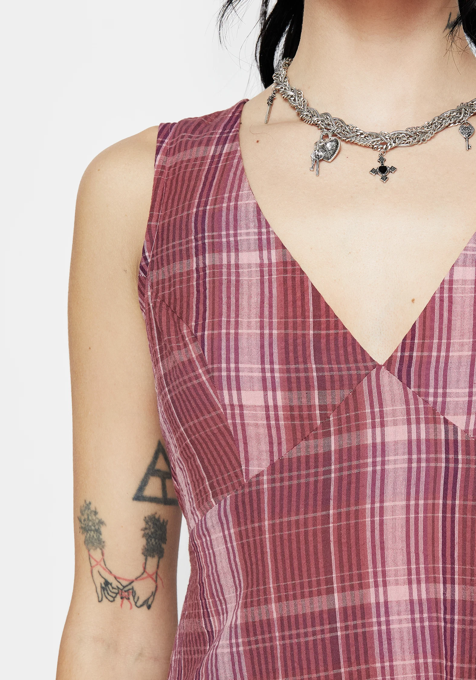 Zorina Cotton Check Midaxi Dress - Image 2