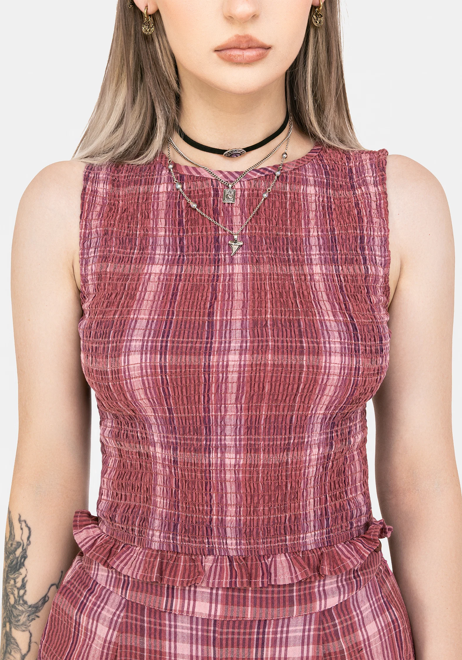 Zorina Cotton Shirred Vest Top - Image 2