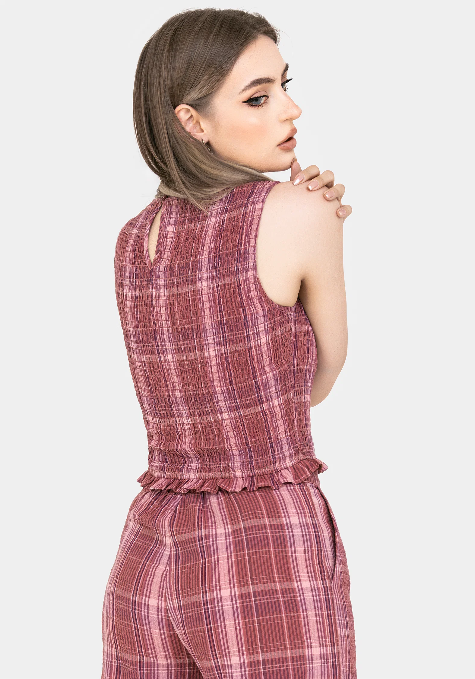 Zorina Cotton Shirred Vest Top - Image 3
