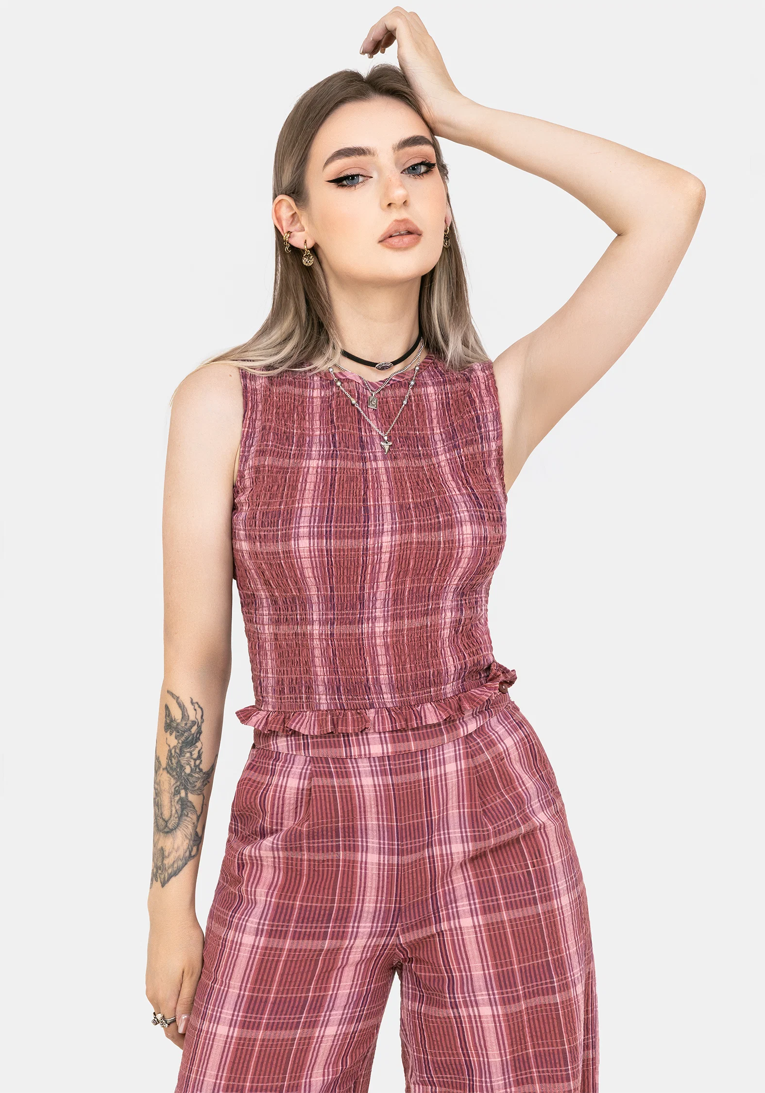 Zorina Cotton Shirred Vest Top - Image 4
