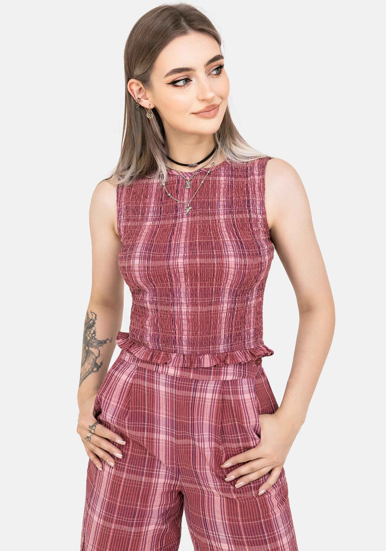 Zorina Cotton Shirred Vest Top - Image 6