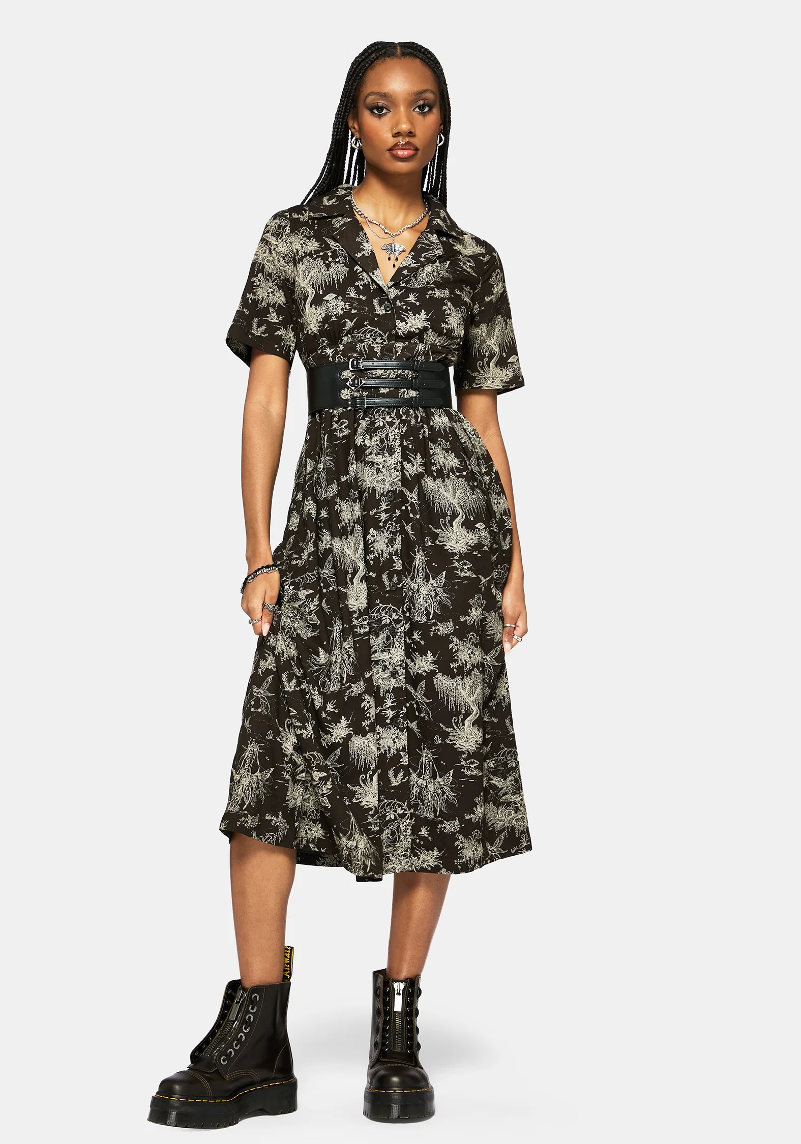 Zorya Winter Maypole Midi Shirt Dress - Image 4